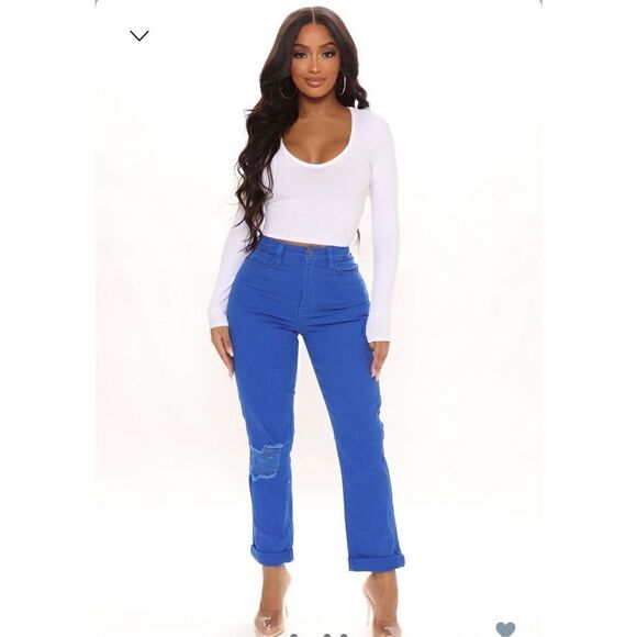Fashionnova ￼ just a hint ultra ￼ High Rise Jeans Blue Denim size 5 NEW - Picture 1 of 5